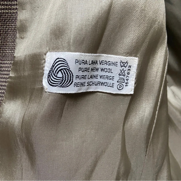 Vintage Maska Made in Italy Pure New Wool one button houndstooth blazer Sz 42 - Picture 10 of 14